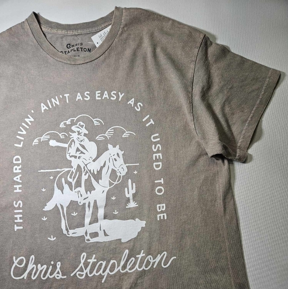 Chris Stapleton Mens Large Graphic T-Shirt‎ Distressed Soft Faded Cotton Tee NEW - Picture 8 of 9